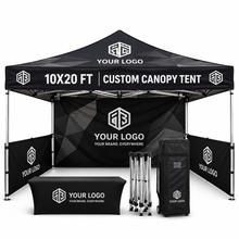 Custom 10x20 FT Waterproof Pop-Up Canopy Tent with Custom Printing