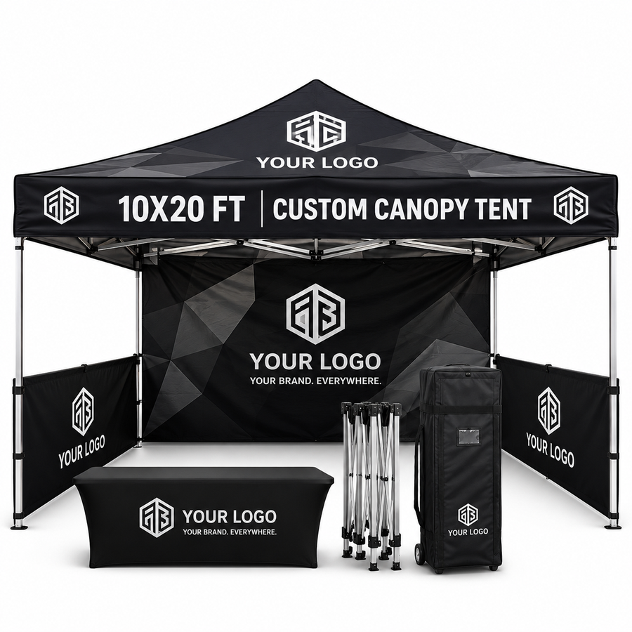 Custom 10x20 FT Waterproof Pop-Up Canopy Tent with Custom Printing