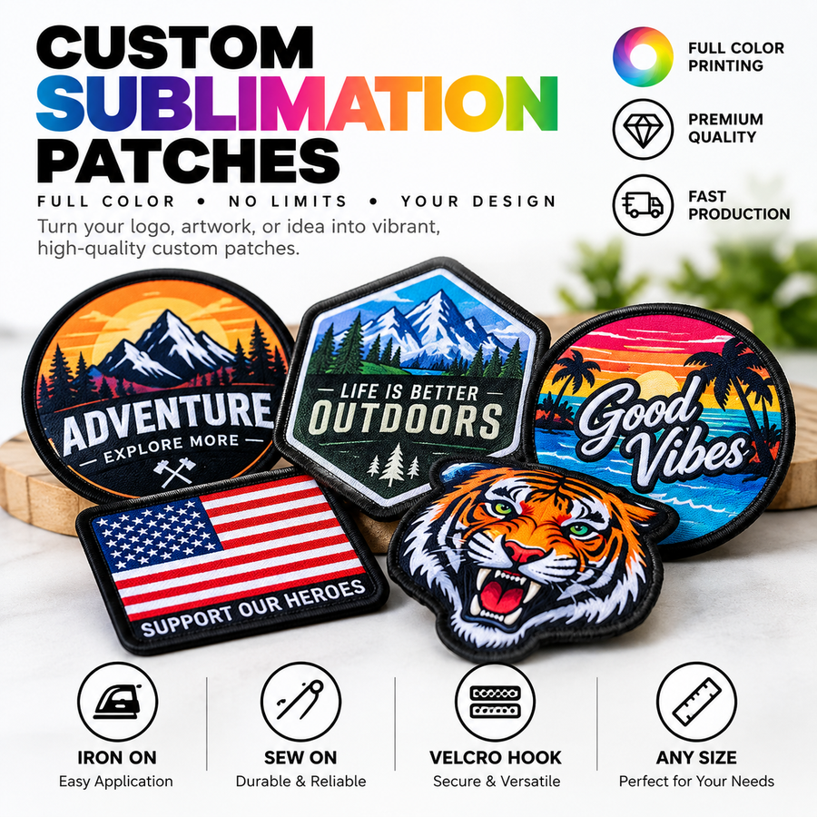 Custom Sublimation Patches – Full Color Personalized Patches