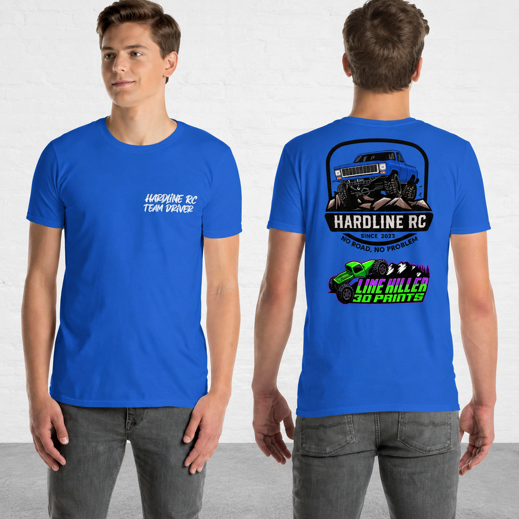 Hardline RC Team Driver T-Shirt | Front & Back Print | Royal Blue | Gildan 5000