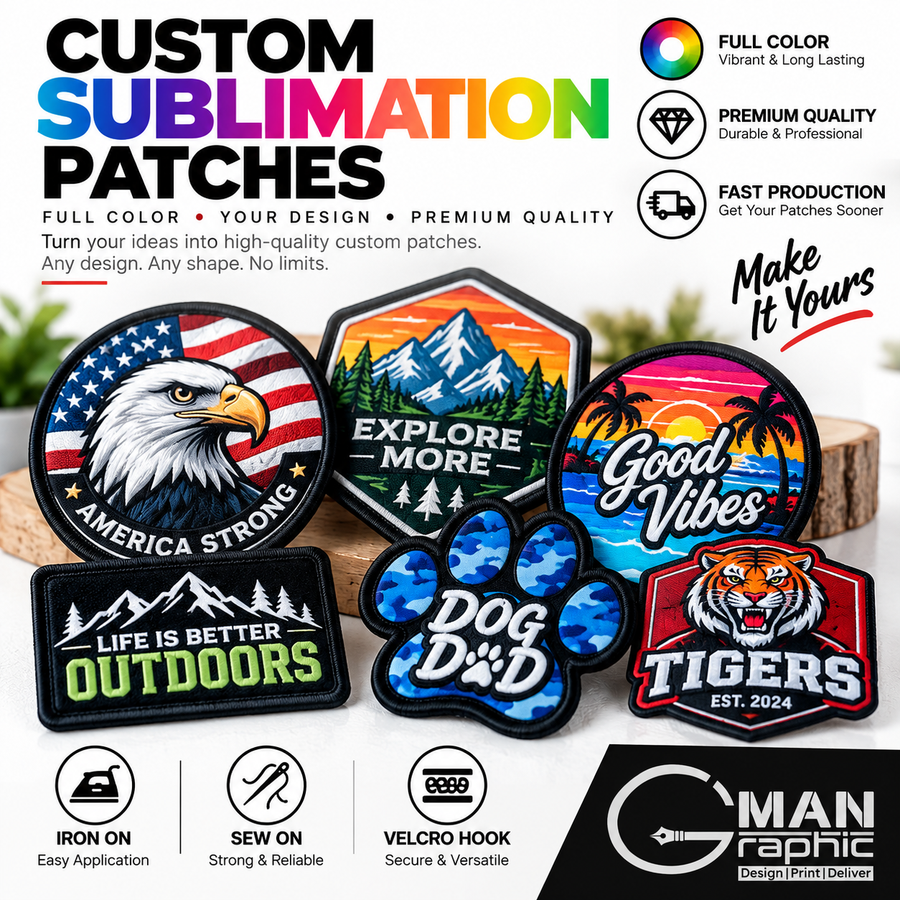 Custom Sublimation Patches – Full Color Personalized Patches